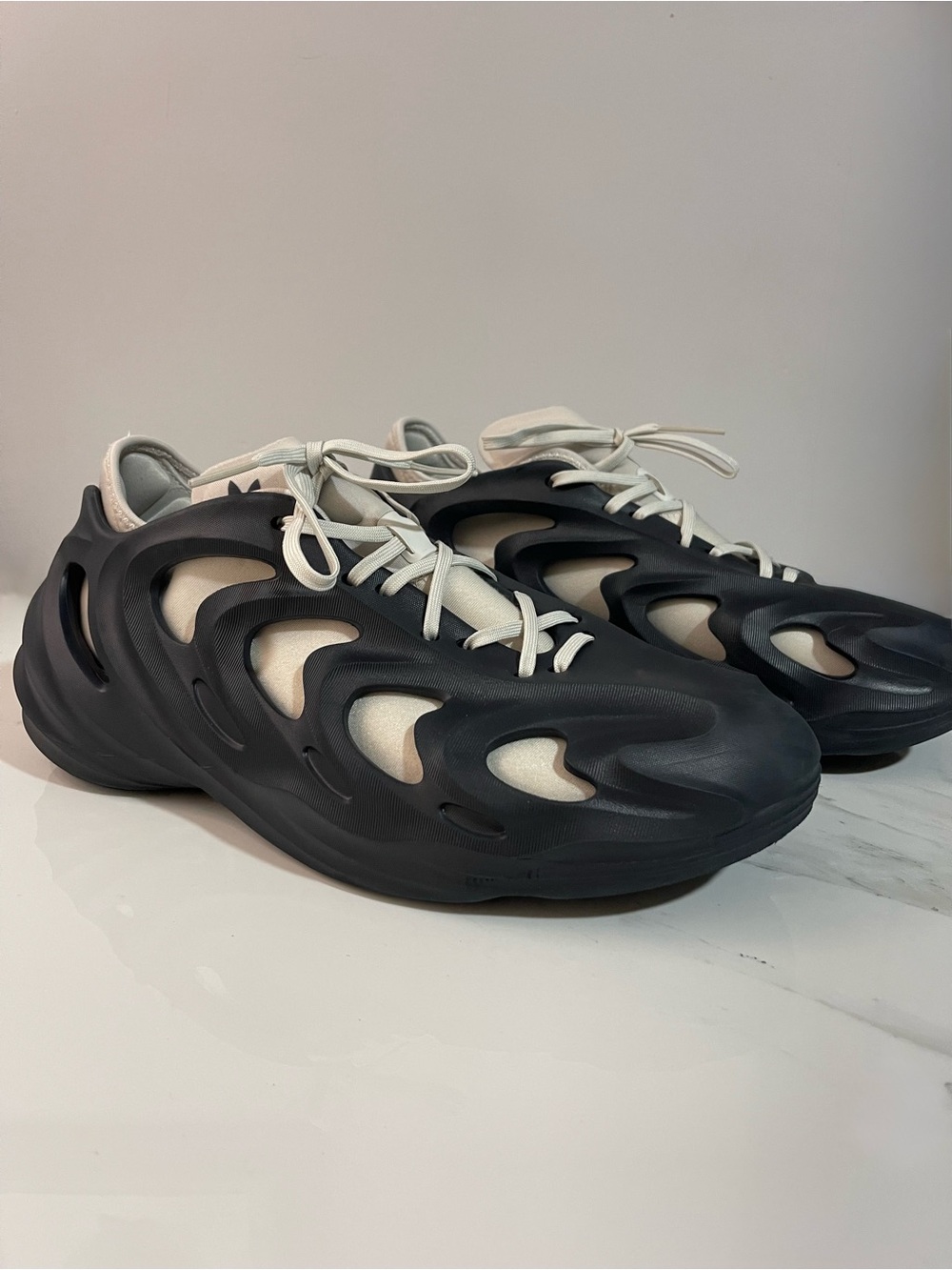 Adidas Adifom Dark Blue and Cream Sneakers